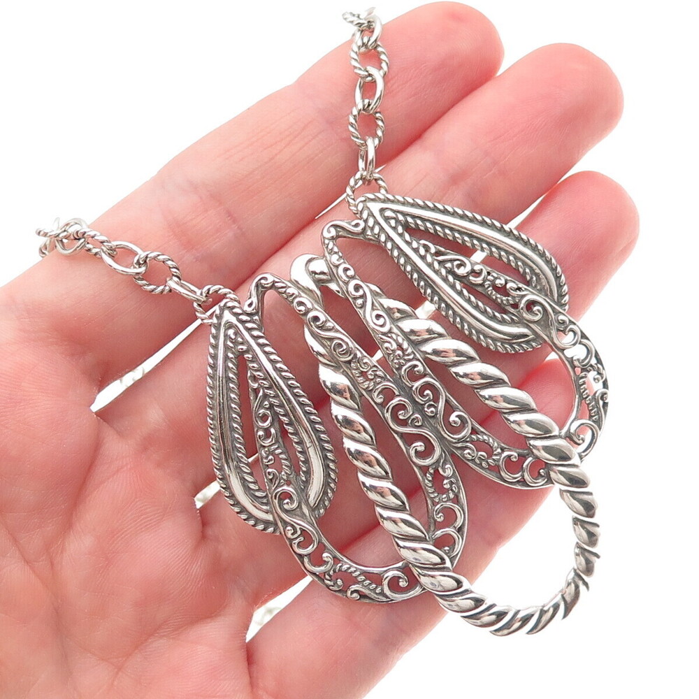 Carolyn Pollack 925 Sterling Silver Vintage Seashell Cable Chain Necklace 16"